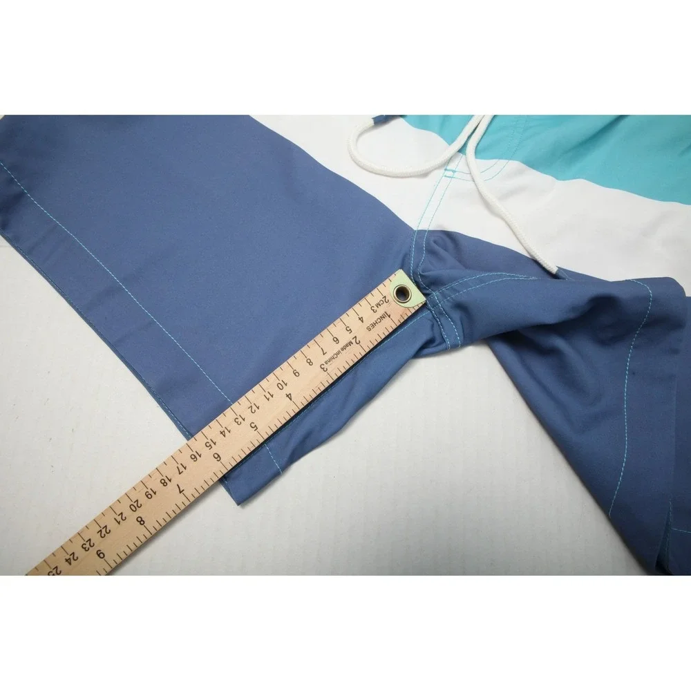 Southern Tide Bathing Suit Swim Trunks Mens Medium Blue White Striped  Lined - Picture 9 of 10